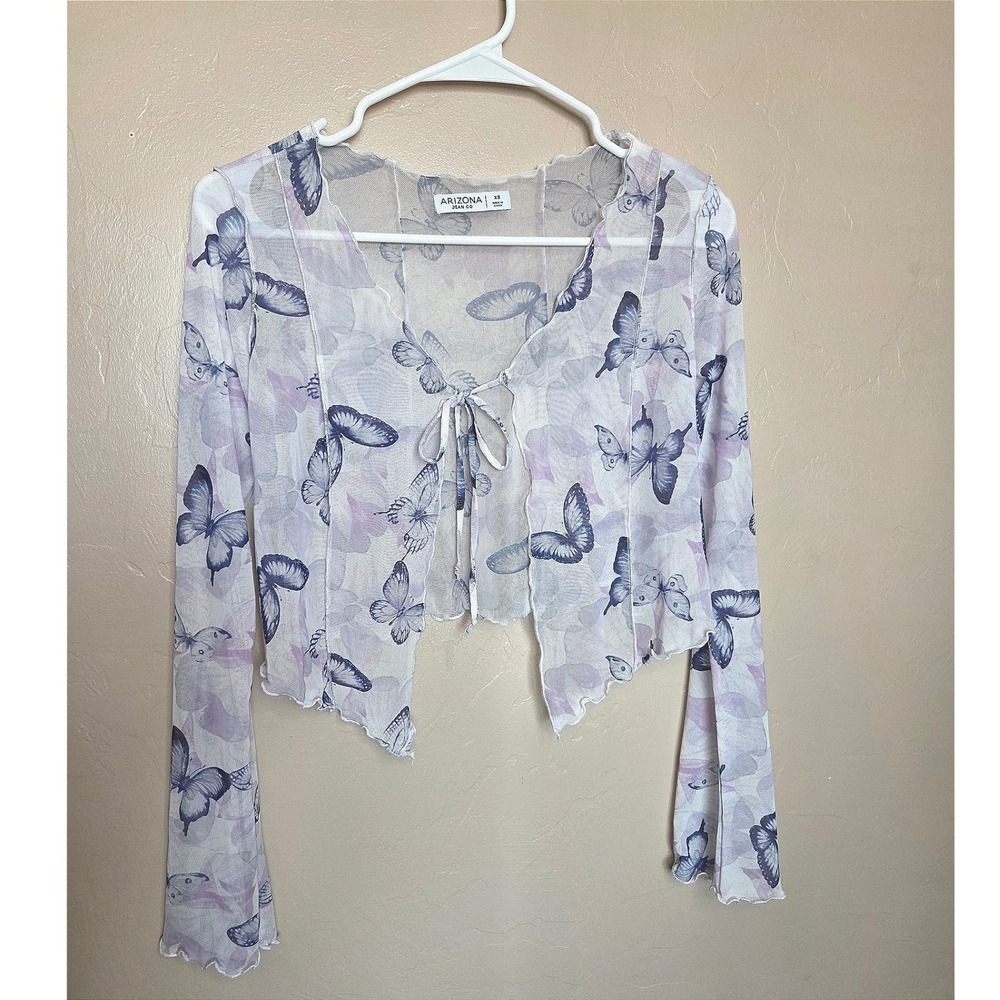 Y2K Arizona Jean Co Women's Butterfly Mesh Cardigan XS
